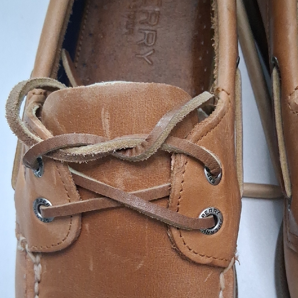 Sperry Men's Brown Leather Boat Shoes - Picture 6 of 8